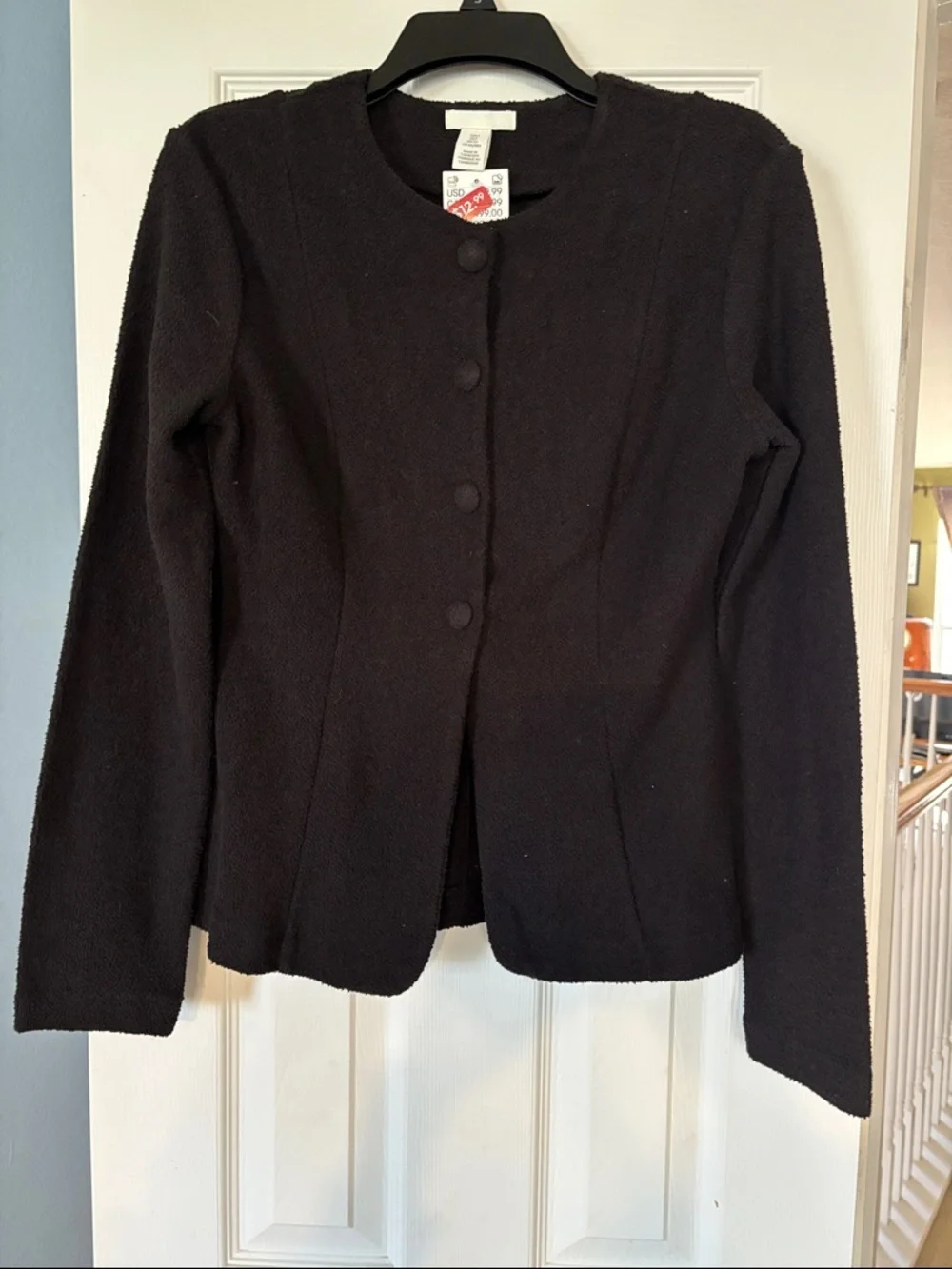 Black Button-Front Jacket - Picture 5 of 6